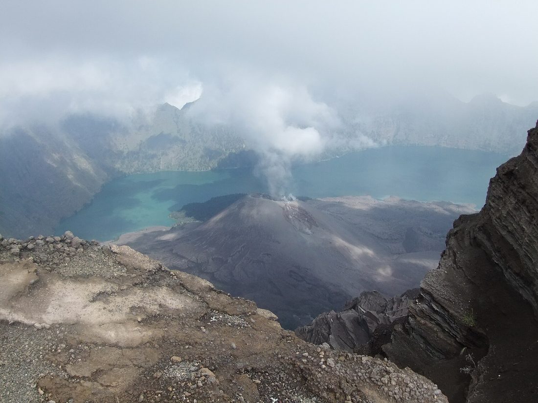 Mount Barujari inside the Rinjani caldera