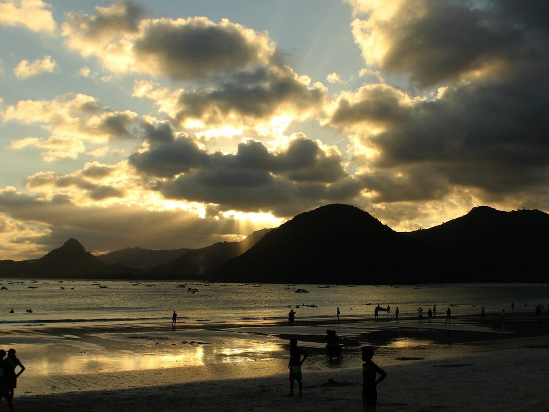 Selong Belanak beach at sunset